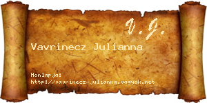Vavrinecz Julianna névjegykártya